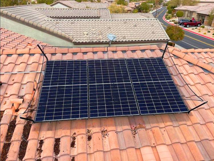 Nylon Netting to Protect Solar Panels